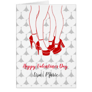 Lesbian couple kissing on Valentine’s Day Cards