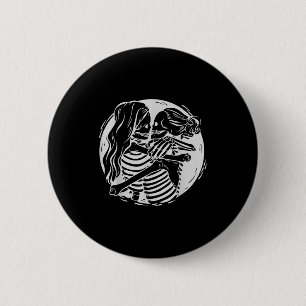 Lesbian Couple Lgbtq Pride Skeletons Kissing Valen Button