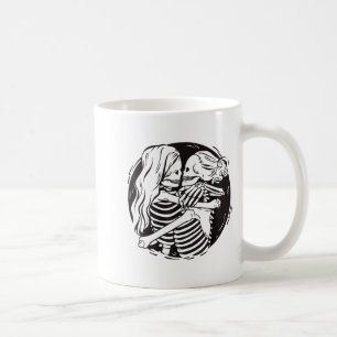 Lesbian Couple Lgbtq Pride Skeletons Kissing Valen Coffee Mug