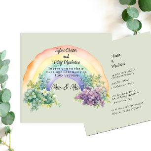 Lesbian Couple Rainbow Wedding Invitation
