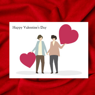 Lesbian Couple Romantic Valentines Day Cute Custom Card