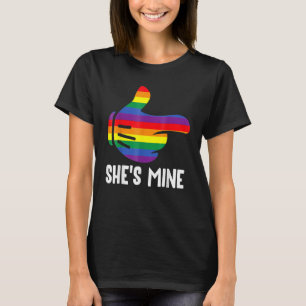 Lesbian Couple She s Mine I m Hers ing LGBT Pride T-Shirt