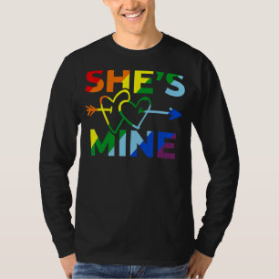 Lesbian Couple She's Mine I'm Hers Matching Lgbt P T-Shirt