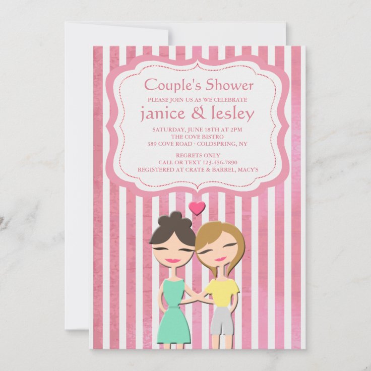 Lesbian Couple Shower Invitation Zazzle