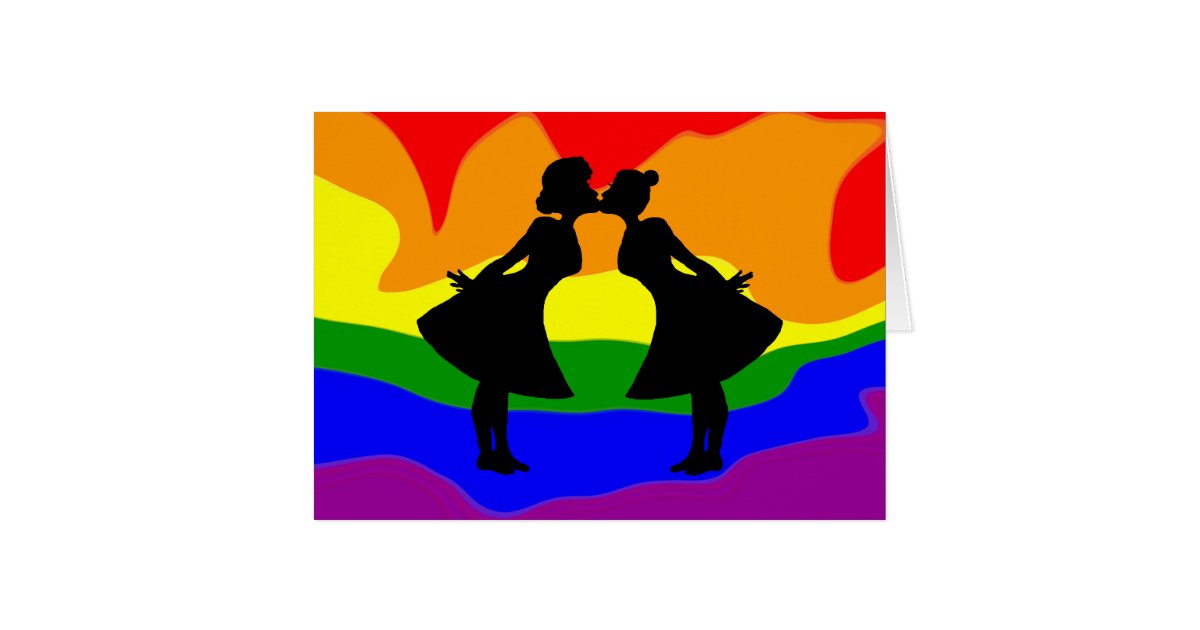 Lesbian Couple Silhouette Birthday Greeting Card Zazzle