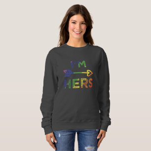 Lesbian Couples I'm Hers Matching LGBT Pride Sweatshirt