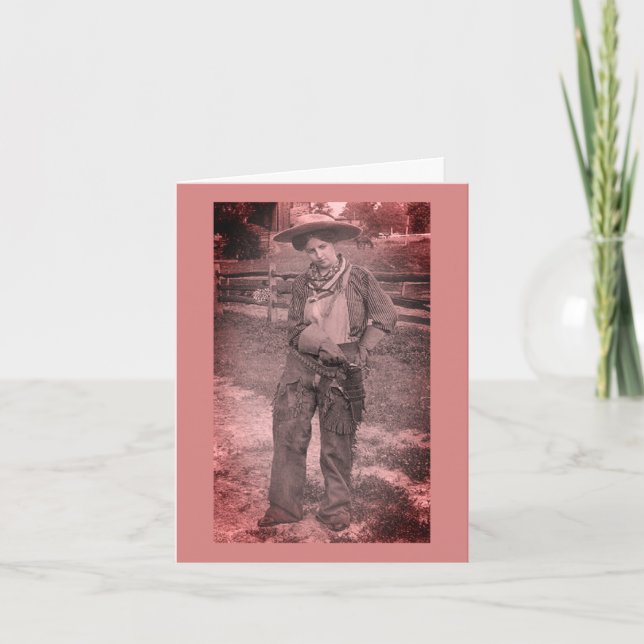 Lesbian Cowgirl Valentine's Day Holiday Card (Front)