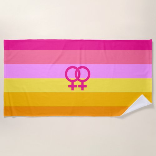 Lesbian Dawn Pride WLW Beach Towel