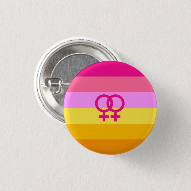 Lesbian Dawn Pride WLW Button (Front & Back)