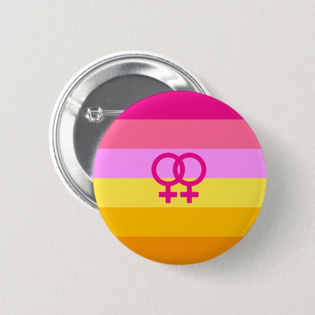 Lesbian Dawn Pride WLW Button (Front & Back)