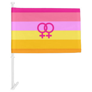 Lesbian Dawn Pride WLW Car Flag