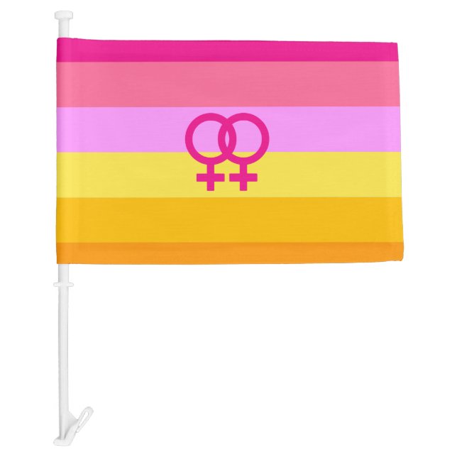 Lesbian Dawn Pride WLW Car Flag (Front)