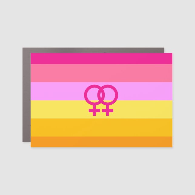 Lesbian Dawn Pride WLW Car Magnet (Front)