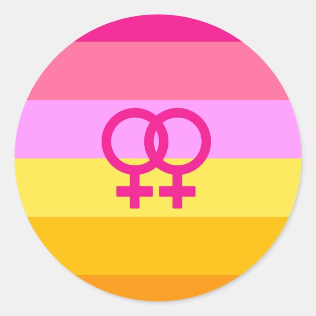 Lesbian Dawn Pride WLW Classic Round Sticker (Front)