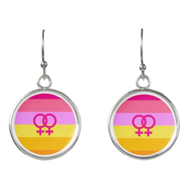 Lesbian Dawn Pride WLW Earrings (Front)