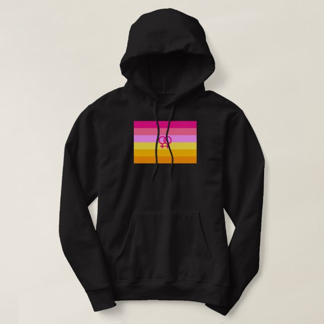 Lesbian Dawn Pride WLW Hoodie (Design Front)