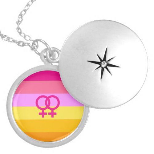 Lesbian Dawn Pride WLW Locket Necklace