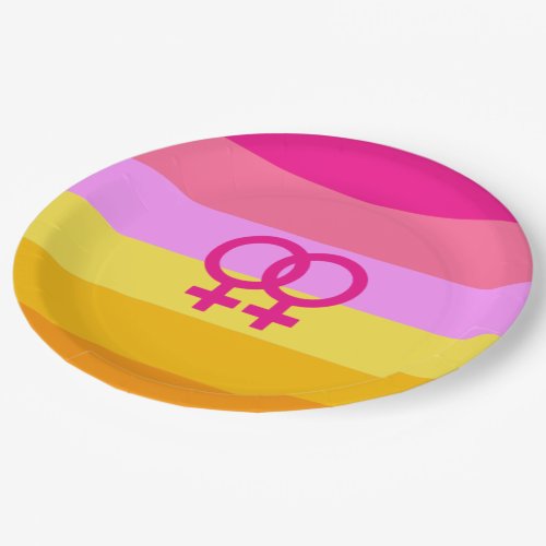 Lesbian Dawn Pride WLW Paper Plates