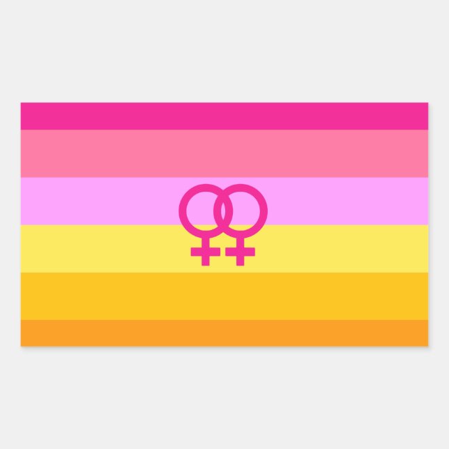 Lesbian Dawn Pride WLW Rectangular Sticker (Front)