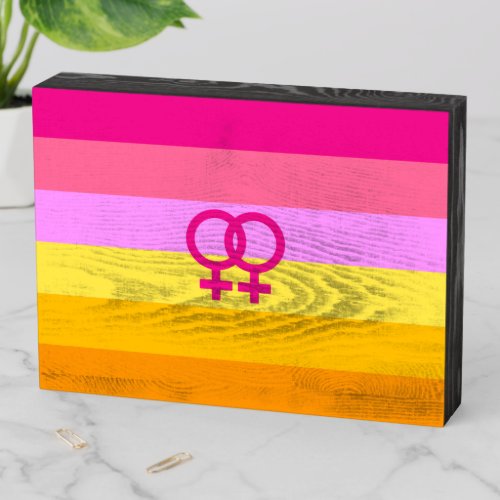 Lesbian Dawn Pride WLW Wooden Box Sign