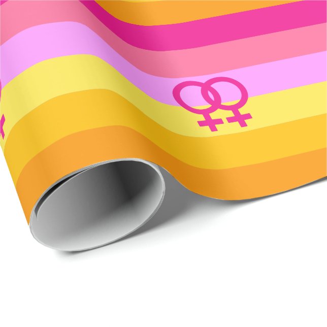 Lesbian Dawn Pride WLW Wrapping Paper (Roll Corner)