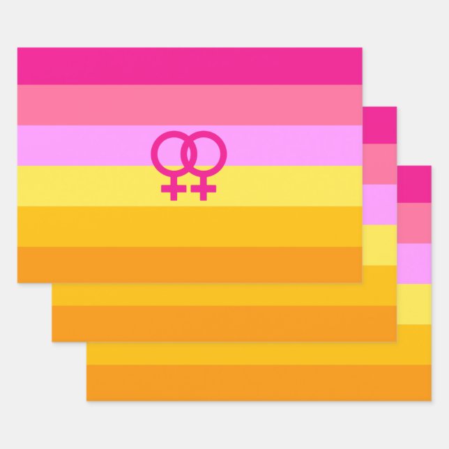 Lesbian Dawn Pride WLW Wrapping Paper Sheets (Set)