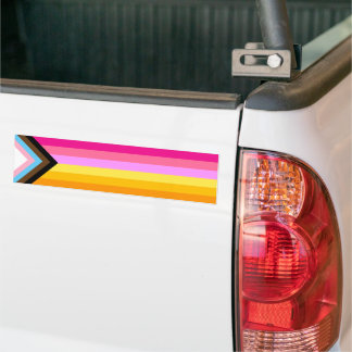 Lesbian (Dawn) Progress Pride House Flag Bumper Sticker