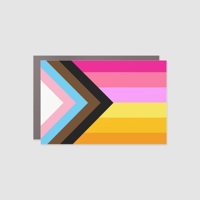 Lesbian (Dawn) Progress Pride House Flag Car Magnet (Front)