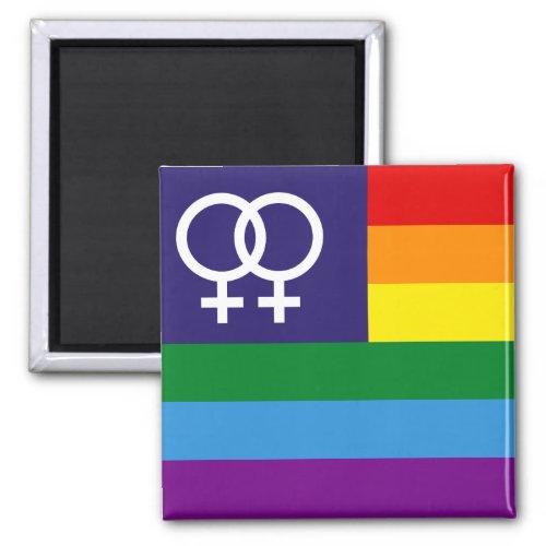 Lesbian Double Venus Rainbow Pride Magnet