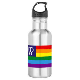 Lesbian Double Venus Rainbow Pride Stainless Steel Water Bottle