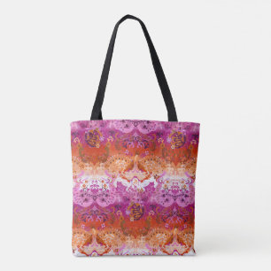 Lesbian dragon damask - new 2018 pride flag colors tote bag