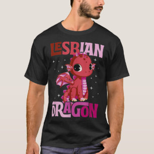 Lesbian Dragon LGBTQ Pride Flag Queer Couple Party T-Shirt