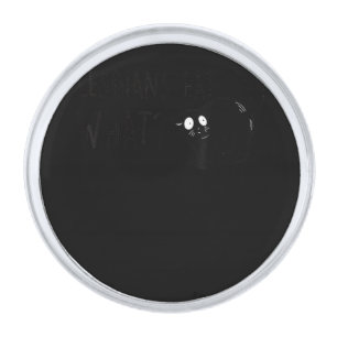 Lesbian Eat What LGBT Funny Black Cat Silver Finish Lapel Pin