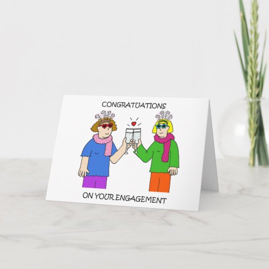 Lesbian Engagement Congratulations Card 