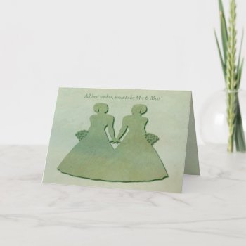 Lesbian Engagement Congratulations - Mint Rustic Card by AGayMarriage at Zazzle
