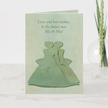 Lesbian Engagement Congratulations - Mint Rustic Card by AGayMarriage at Zazzle