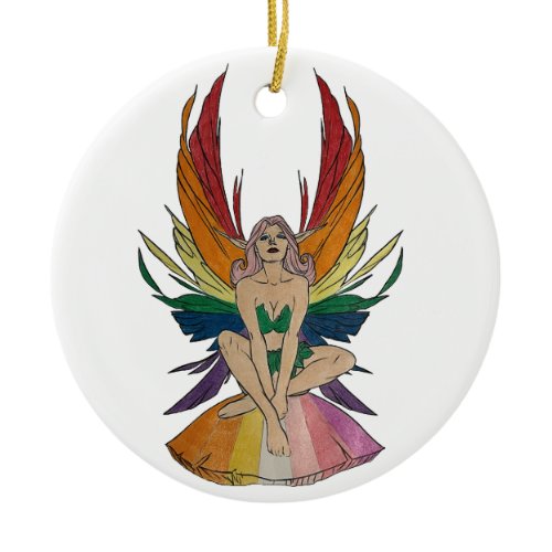 Lesbian Faerie  Ceramic Ornament