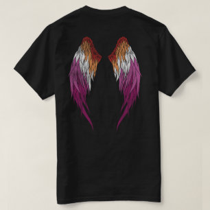 Lesbian Flag - Angel Wings T-Shirt