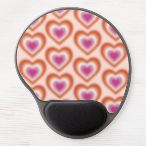 Lesbian flag colors with blurred heart gel mouse pad