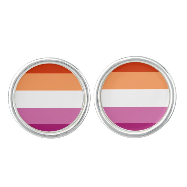 Lesbian Flag Cufflinks (Front)