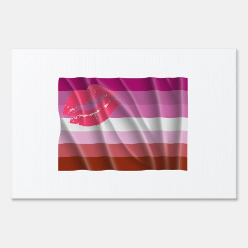 LESBIAN FLAG FLYING SIGN