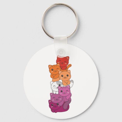 Lesbian Flag Gay Pride Lgbtq Cats Cute Cat Keychain