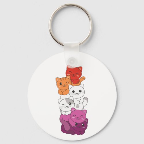 Lesbian Flag Gay Pride Lgbtq Cats Cute Cat Keychain