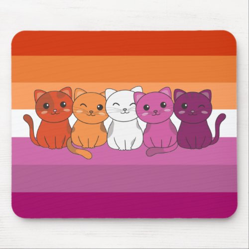 Lesbian Flag Gay Pride Lgbtq Cats Cute Cat Mouse P Mouse Pad