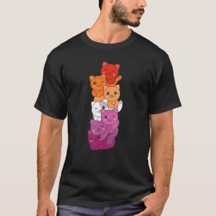 Lesbian Flag Gay Pride LGBTQ Cats Cute Lesbian Cat T-Shirt