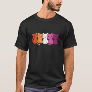 Lesbian Flag Gay Pride Lgbtq Cats Cute Lesbian Cat T-Shirt