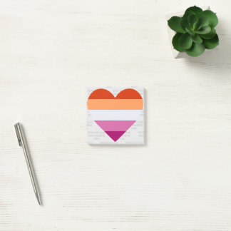 Lesbian Flag Heart Post-it Notes