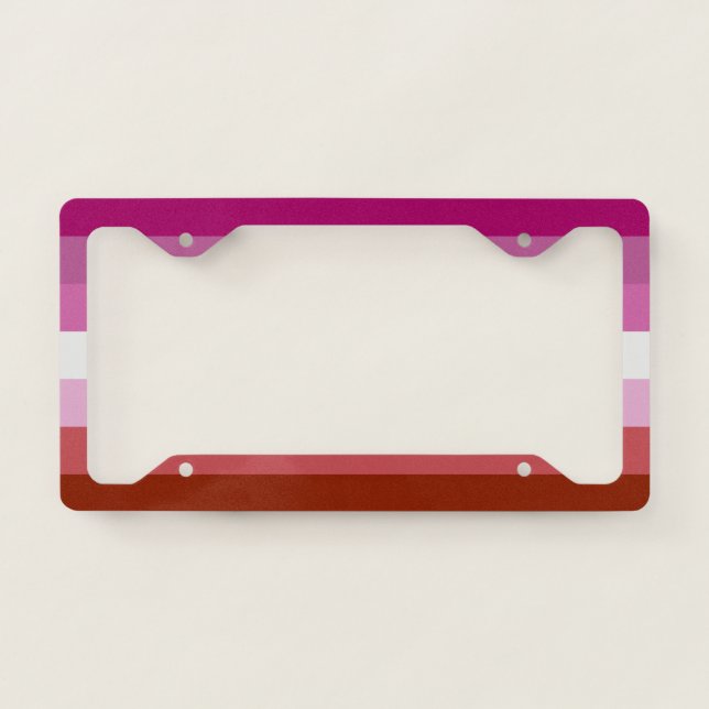 Lesbian Flag License Plate Frame (Front)