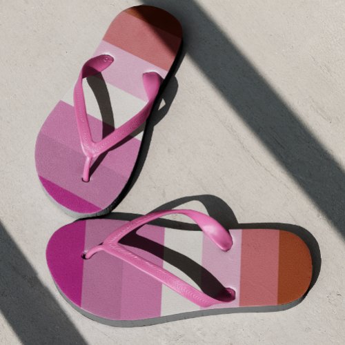 Lesbian Flag Pink Red Striped Pride Flip Flops