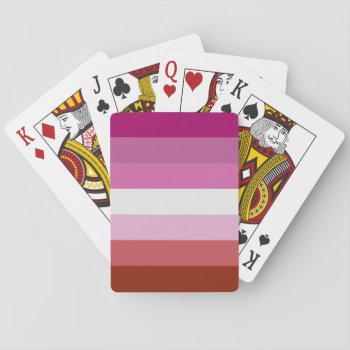 Lesbian Flag Playing Cards by equallyhuman at Zazzle